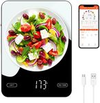 Newest Brifit Digital Food Scale, 10kg/22lb Smart Kitchen Scales with Nutrition Calculator APP, 1g/0.1oz Precise, USB Rechargeable Gram Scale, Multifunctional Food Scale for Weight Loss Baking