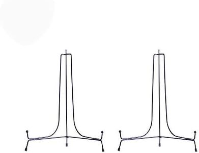 LIONWEI LIONWELI 12inch(2pack) Upgraded Anti-Slip Iron Plate Display Stand Black Easel Display Stand Photo Holder Stand,Displays Picture Frames, Decorative Plates, and Artworks