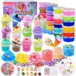 DIY Slime Kit for Girls Boys -Ultimate Fluffy Slime Supplies Include 12 Crystal Glue Slime and 12 Butter Slime,Party Favor for Kids Girls & Boys,Birthday Idea for Kids