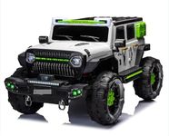 JN Creations 12V 4 Wheel Drive Electric Battery Powered Ride ON Jeep KP 906 is Made (White)