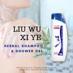 GinSen Liu Wu Xi Ye Herbal Shampoo & Shower Gel, Helps Stimulate Blood Flow on Scalp, Helps Hair Loss, Dry Scalp, Itchy Scalp, Flaky Skin, Dandruff, Bald Spot Natural Chinese Remedy (230g)