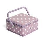 Hobbygift MRSQ Value: Sewing Box (S): Mauve Spot, Cotton Blend 20x20x11 cm