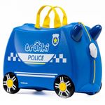 TRUNKI Children’s Ride-On Suitcase and Kid's Hand Luggage | Perfect Toy Gift for 3-4 Year Old Boys & Girls : Percy The Policecar (Blue)