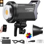 Godox Litemons LA200Bi LED Video Light, 2800K-6500K, Bowens Mount, CRI 96+ TLCI 97+, 11 FX Effect,0-100% Dimming, APP Control, for Film Shooting, Wedding, Live Broadcast, Portrait