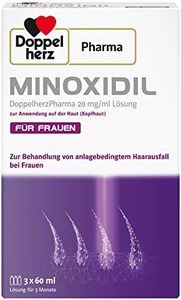 Minoxidil DoppelherzPharma 20mg/ml (2%) Lösung zur Anwendung auf der Haut (Kopfhaut) – Arzneimittel zur Behandlung von anlagebedingtem Haarausfall bei Frauen (3x 60ml)