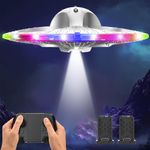 UFO Drone for Kids and Beginners RC Plane with Light, Remote Control Airplane Quadcopter Helicopter with Auto Hovering, 3D Flip and 2 Batteries (15 Mins), Great Gift Toy for Boys and Girls