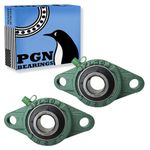 PGN UCFL204-12 Pillow Block Bearing - Pack of 2 Flange Mounted Pillow Block Bearings - Chrome Steel Bearings with 3/4" Bore - Self Alignment