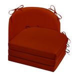 cozyide Outdoor Chair Cushions, Waterproof Patio Seat Cushions with Adjustable Straps, Round Corner Patio Chair Cushions for Garden, Brick Red, 17x16x2 Inch (Pack of 4)