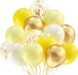 Yellow White Gold Confetti Balloons