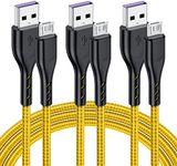 Kithumi Micro USB Cable 6Ft 3 Pack, 6 Feet Android Charger Cable, Durable Premium Nylon Braided Fast 6 Foot Phone Charger Cord for Samsung Galaxy S7 S6 S7 S5,Note 5 (Gold)
