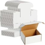 Stockroom Plus 50-Pack White Corrugated Packaging Boxes 4x3x2, Bulk Small Cardboard Foldable Mailers for Shipping, Packing, Gift Wrapping, Moving, Mailing, Storage, Small Business Supplies