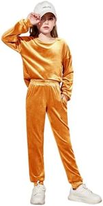 Arshiner Pullover Sweatshirts for Girls Cute Jogging Suits Kids Crewneck Sweatshirt Clothing Set Lilac Size 11-12Y