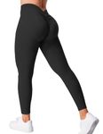 YEOREO Gym Leggings for Women V Back Workout Leggings Scrunch Butt Lifting Leggings for Women High Waist Booty Yoga Pants Daze Womens Leggings Black Small