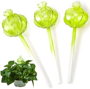 Vouchmind Automatic Plant Watering Globes 3 Pack, Cactus Shaped Self-Watering Spikes with Smart Flow Control, Ceramic Plant Watering Bulbs for Indoor Outdoor Plants, Vacation Care & Gardening Gift Set
