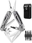 Gift for Him, BIBURY Multitool Pliers,Titanium 21-in-1 Multi-Purpose Pocket Knife Pliers Kit, 420 Durable Stainless Steel Multi-Plier Multi-Tool for Survival, Camping, Hunting, Fishing and Hiking