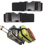 Luggage Strap Adjustable Suitcase Belt Travel Attachment Travel Accessories, 2Pcs Black, L45" x W1.5"