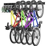 Charmount Bike Rack, Garage Bike Wall mount 13 PCS Adjustable Heavy Duty Bicycle Storage Hanger Systems(10 Hooks + 3 Panel) for Indoor & Home Use