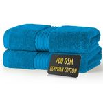 ALSAP Blue Lagoon Hand Towels Pack of 2 - Ultra Soft Super Absorbent 700 GSM Egyptian Cotton Towels - Bathroom Linen Sets - Luxury Hotel Quality Cotton Hand Towels Set Convenient Size 50x85 cm