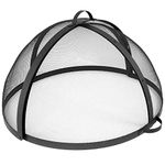 Sunnydaze Easy-Opening, Heavy-Duty Fire Pit Spark Screen Cover with Hinged Door - 32-Inch Diameter