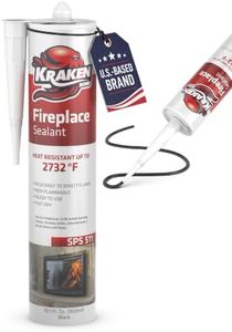 Kraken Bond High Temperature Black Fireplace Sealant 2732°F - (2x10.1oz.) Fire Resistance Up to 2732°F, High Temp Fire Caulk for Ovens, Stoves, Chimneys - Fast Dry, Paintable, Non-Flammable, 2 Pack