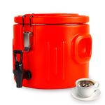 Red Insulated Beverage Cooler -Ice and Hot Drink Dispenser with 304 Stainless Steel Interior and Spout (8L/2.2 Gallon)