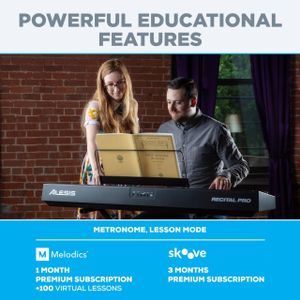 Alesis Recital Pro 88-Key Digital Piano – Full-Size Weighted Keys