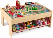HONEY JOY Train Table, Wooden Kids
