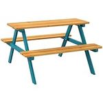 Outsunny Kids Picnic Table, Wooden Kids Table and Chair Set Outdoor Activity for Girls Boys Gift Aged 3-8 Years Old, for Backyard Garden Lawn, Natural Wood