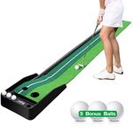 Asgens Golf Putting Indoor Outdoor Golf Auto Putting Trainer Mat