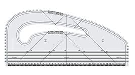 KABEER ART Pattern Marking Ruler- Hard Plastic For Neck Lines, Sleeve and Trouser Crotches