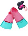 Nagiee Swim Fins, Kids Youth Adults Swim Flippers for Lap Swimming, Comfortable Silicone Flippers with Mesh Bag, Travel Size Swimming Flippers for Women Men