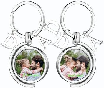 Easycosy Personalized Keychain with Picture Text Custom Engraved Key Chain Customized Photo Gifts for Men Women Family