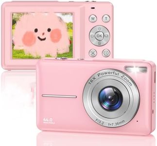 Cámara digital, cámara fotográfica 1080P 44 MP, zoom 16X, cámara pequeña para adolescentes