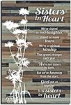 Sisters in Heart Wood Plaque - Made in the USA - 6x9 Inch - Classy Rustic Vertical Frame Wall and Tabletop Decoration with Easel & Hanging Hook | "Sisters in Heart We've Shared so Much Laughter"...