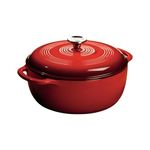Lodge 6 Quart Enameled Cast Iron Dutch Oven. Classic Red Enamel Dutch Oven (Island Spice Red)