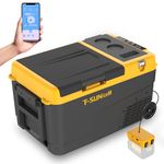 T-SUNiceM 12 Volt Car Fridge, 28 Quart Electric Cooler Dual Zone, Car Refrigerator -4℉~68℉ 12/24V DC & 100-240V AC App Control for Dewalt 18-20V Battery Truck Van RV Camper Travel Camping Road Trips