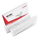 Local Group Industries 12 Pack White Bird Spikes for Cats, Squirrels, Birds & Raccoons - Animal Repellant Outdoor Pest Defender to Keep Off Pigeon, Woodpecker More Anti Climb Theft Security (White)