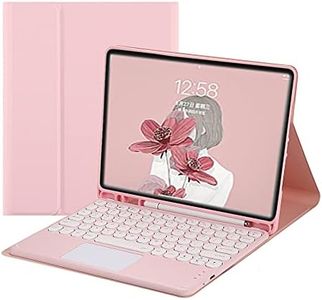 Color Touch Keyboard Case for Fire HD 10 Tablet 10.1" (13th Generation 2023 Release),Cute Round Key Magnetic Detachable Keyboard Cover (Pink)