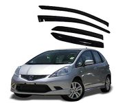 Kunj Autotech Door Visor Wind Rain Deflector Black Compatible for Jazz Old 2009 to 2014 Model Set of 4 Pieces