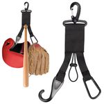 Baseball Softball Gear Hanger, 3 in 1 Dugout Organizer Baseball Accessory Hanger Bat and Glove Holder with Helmet Hook for Sports Equipment Badminton Softball Fence Water Bottle Hiking Camping