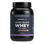 Nutrabay Pro Nitro Build Whey Protein Powder - 1kg, Milk Chocolate | 30g Protein, 3g Creatine, 6.6g BCAA | Easy to Digest | NABL Lab Tested | Muscle Growth & Recovery | Gym Supplement for Men & Women