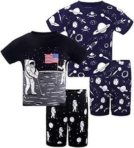 DAUGHTER QUEEN Boys Pajamas 18-24 Months Summer PJs Space Pj Sets Baby Toddler Cotton Short Sleeve Sleepwear Astronaut Jammies Sleeping Clothes Outfits 18m/Mo, 24m/Mth