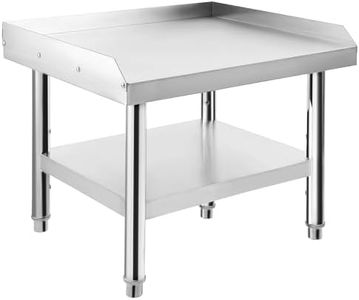 GarveeTech Stainless Steel 24x28x24 inch Equipment Grill Stand Table, 1000 lbs Top Shelf, 220 lbs Bottom Shelf, Adjustable Legs, 2" Edge Baffle, for Hotel, Home, Commercial Restaurant Kitchen