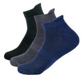 Mush Bamboo Ankle Socks for Men | Ultra Soft, Anti Odor, Breathable, Anti Blister Ankle Socks for Men for Running, Sports & Gym | Pack Of 3, Black, Dark Grey, Navy Blue