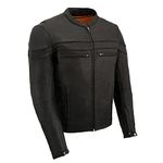 Milwaukee Leather ML1408 Men's Black 'Savage' Sporty Crossover Leather Jacket - Large