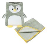 Children's Ultra Soft Plush Blanket with Owl Pocket for Airplane Armrest Pillow. Bedroom, Living Room, Nursery, Playroom, Travel. Baby Essential.