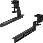 VIVO Height Adjustable Clamp and 30cm Rail Set for DIY Custom Wooden Keyboard Trays (Tray Not Included), Under Desk Pull Out Slider Track with C-clamp Mount System, Black, MOUNT-RAIL02H