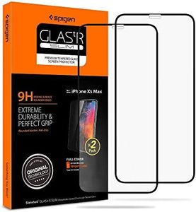 SPIGEN Glas.tR Slim Full Cover Screen Protector Designed for Apple iPhone 11 Pro Max (2019) / XS Max (2018) 9H Tempered Glass [2-Pack] - Black