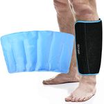 REVIX XL Calf and Shin Gel Ice Packs for Injuries Reusable Leg Cold Pack Wrap Cold Therapy Compression Sleeve for Swelling, Bruises, and Sprains, Shin Splints