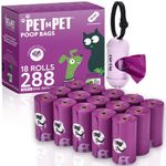 PET N PET Scented Dog Poop Bags With Holder, 288 Count Thick and Leakproof Dog Bags, USDA Certified 38% Plant Based & 62% PE Dog Waste Bags, Doggy Poop Bags Dispenser, Dog Waste Bag, Cat Poo Bags